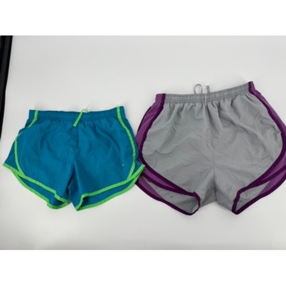 Nike Dri-FIT Tempo Running Shorts Womens XS Teal Grey 2 Pair Bundle Workout Gym